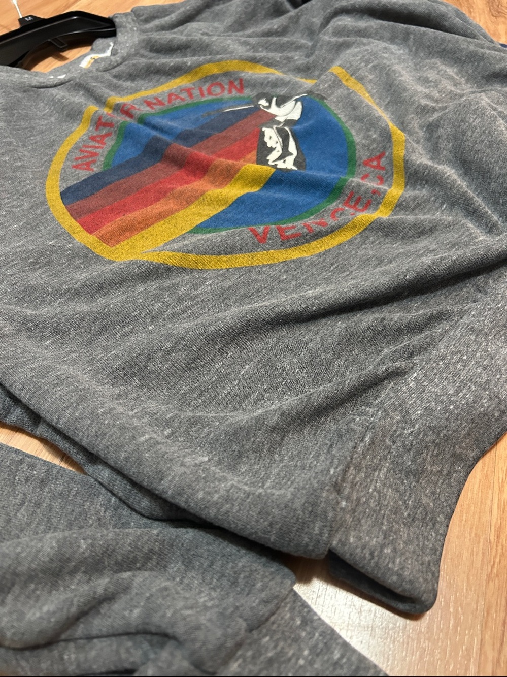 AVIATOR NATION RELAXED VENICE CREW SWEATSHIRT HEATHER GREY Small - Picture 9 of 11